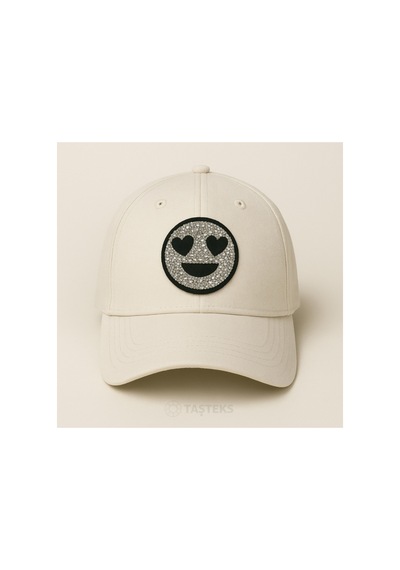 Taşlı Ütülenebilen Veya Sticker Olarak Kullanılabilen Kalpli Smiley Emoji Modeli