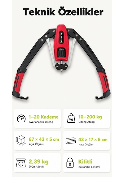 Hidrolik Power Twister 10-200 Kg Ayarlanabilir Dirençli Göğüs Ve Kol Egzersiz Aleti