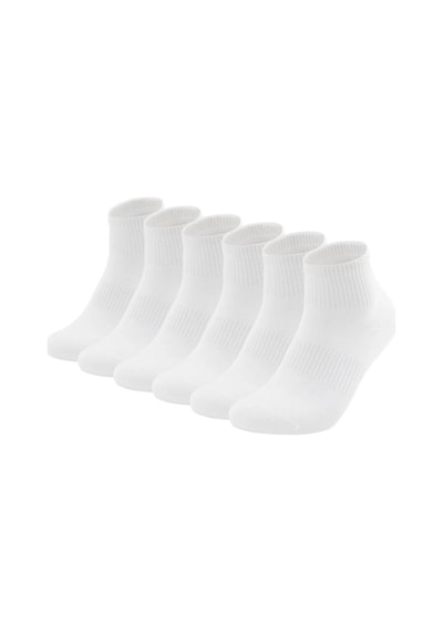 Ozzy Socks 6 Çift Logosuz Beyaz Dikişsiz Pamuklu Kisa Tenis Unisex Çorap Beyaz