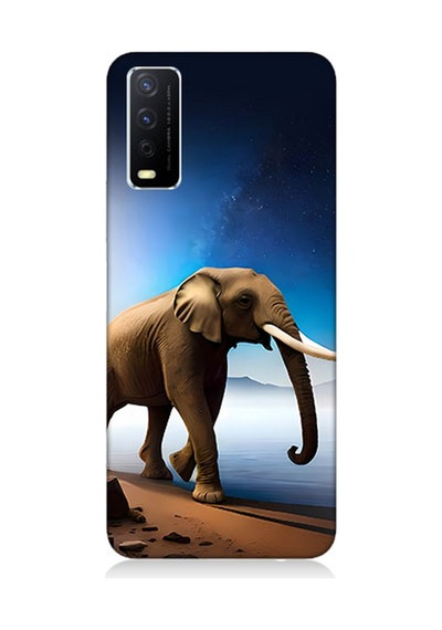 Vivo Y11s Uyumlu Silikon Kılıf Deniz Gökyüzü Ve Fil