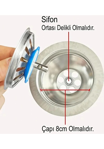 Çöpmak Lavabo Süzgeci Lavabo Gider Süzgeci Mutfak Lavabo Evye Süzgeci Gümüş