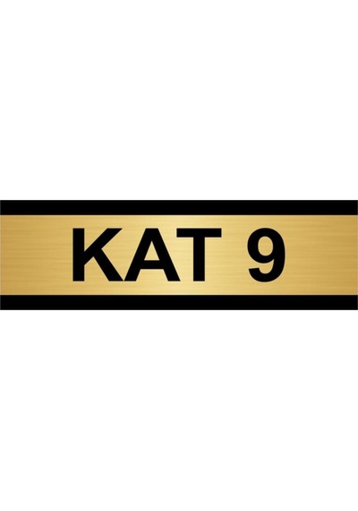 Kat 9 10x20cm Altın Renk Metal Yönlendirme Levhası