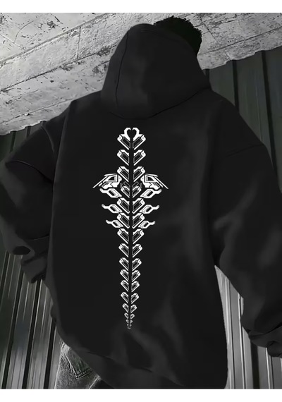 Nevermınd Unisex Oversize Hoodie Omurga Figürlü Geometrik Baskılı Kapüşonlu Streetwear Siyah Siyah Nevermınd Unisex Oversize Hoodie Omurga Figürlü Geometrik Baskılı Kapüşonlu Streetwear Siyah Siyah
