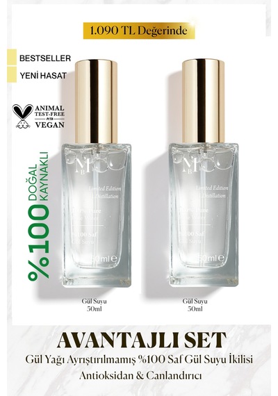 Limited Edition Saf Gül Suyu 50 Ml 2'li Set - 298028723