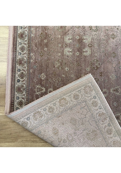 Hoom Rugs Silver 4134 Krem Mürdüm Saçaklı Salon Halısı Silver