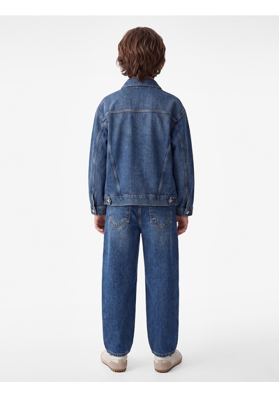 Koton Rahat Kesim Cep Detaylı Pamuklu Barrel Denim Pantolon Koyu İndigo 7wkb40019td