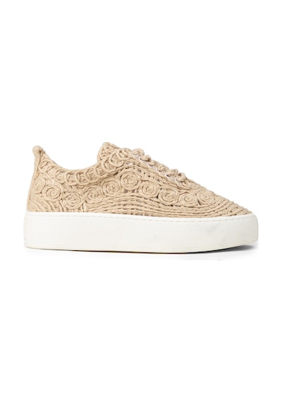 Deery Kadın Bej Renkli Örgü Detaylı Sneaker Ayakkabı - K0046zbejm01