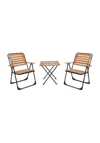 Fafare Metal Ahşap Ayaklı Bistro Set Beyaz Fafare Metal Ahşap Ayaklı Bistro Set Beyaz