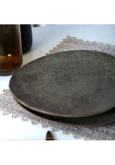 Keramika Mat Toprak Stella Pasta Tabağı 23 Cm 6 Adet 20572 Kahverengi