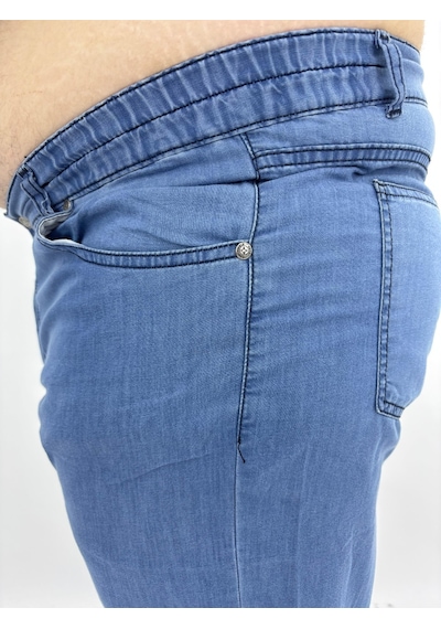 Büyük Beden Tencel Erkek Pantolon Mavi