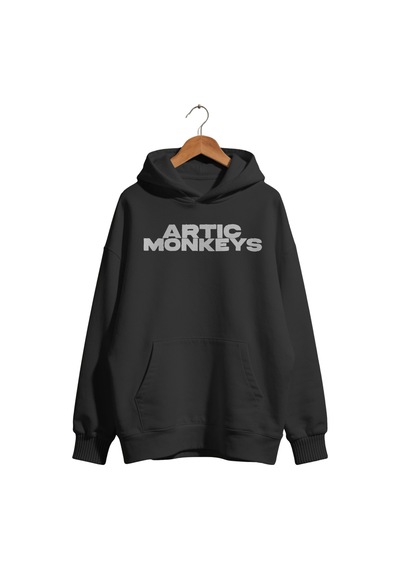 Sevbano Arctic Monkeys Müzik Grubu Baskılı Unisex Oversize Premium Kapüşo Siyah