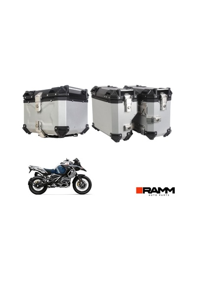 Bmw Motorrad 1200 Gs - 1200 Gs Adventure - 1250 Gs - 1250 Gs Adventure Alüminyum Üçlü Çanta Seti - Gümüş Gri