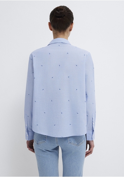 Mavi - Baskılı Mavi Gömlek 1211397-91383 Mavi