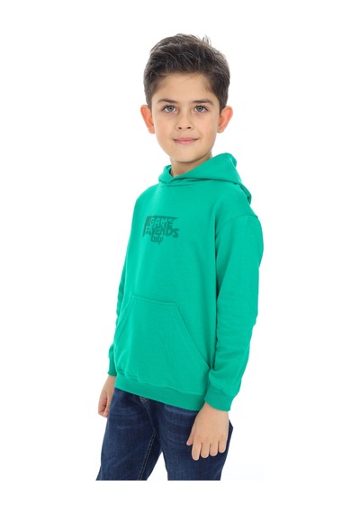 Toontoy Kids Toontoy Erkek Çocuk Baskılı Sweatshirt Koyu Yeşil