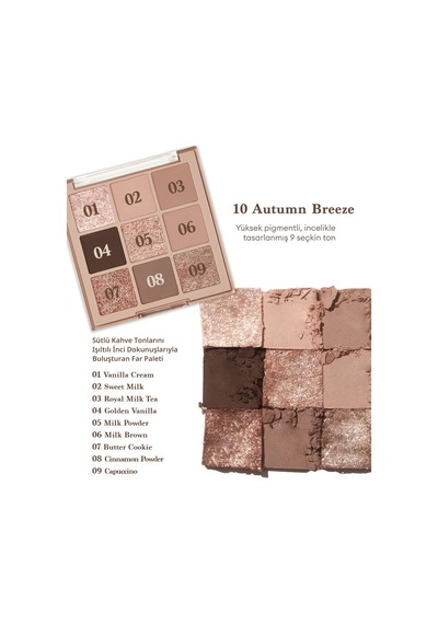 Dasique Mat Ve Işıltılı Renk Seçenekleri Sunan Far Paleti Shadow Palette 10 Autumn Breeze 10 Autumn Breeze