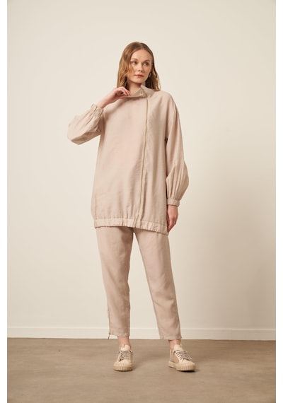 Ftz Women Kadın Modal Pantolonlu Takım Beige 30716 Beige