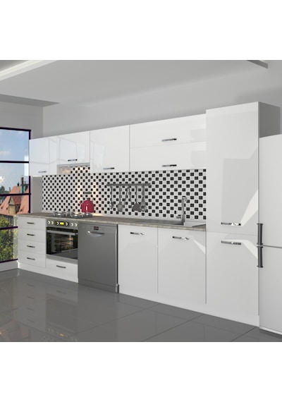 Decoraktiv Elite 325yq Ankastre Fırın Modüllü Mdf Hazır Mutfak Dolabı - Tezgah Dahil - Parlak Beyaz Decoraktiv Elite 325yq Ankastre Fırın Modüllü Mdf Hazır Mutfak Dolabı - Tezgah Dahil - Parlak Beyaz