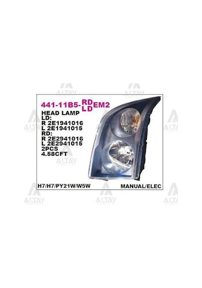 DEPO 44111B5RLDEM2 Far Sağ - Sinyal Crafter 06- Elektrikli H7-H7
