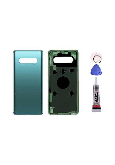 Samsung S10 Plus 4g Yeşil Uyumlu Arka Kapak Batarya Kapağı Pil Kapağı Yapışkan Ve Sökme Aparatıyla Beraber Full Set Yeşil