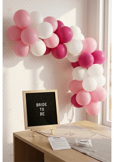 Bekarlığa Veda Bride To Be Süsleme Classic Set Siyah Keçe Yazı Panosu Standlı Balon Zincirli Tüm Yaşlar