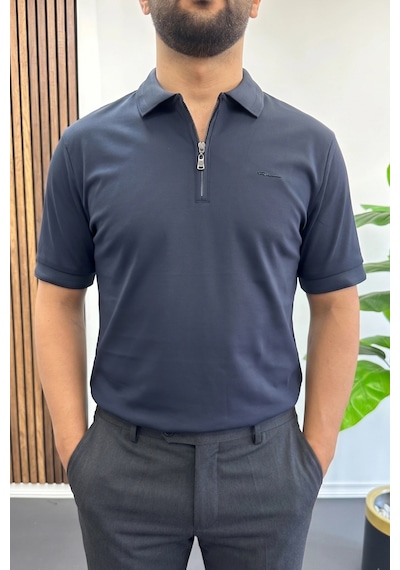 Erkek Pamuklu Soft Polo Yaka Tişört Lacivert Edw500