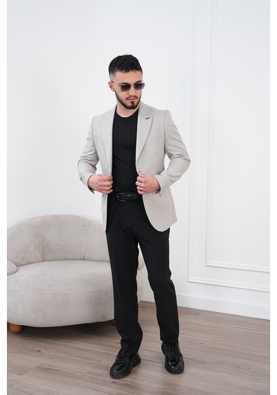 Dupont Classics Dupont Keten Slim Fit 6 Drop Sivri Yaka Çift Yırtmaçlı Erkek Blazer Ceket Metalik Dupont Classics Dupont Keten Slim Fit 6 Drop Sivri Yaka Çift Yırtmaçlı Erkek Blazer Ceket Metalik