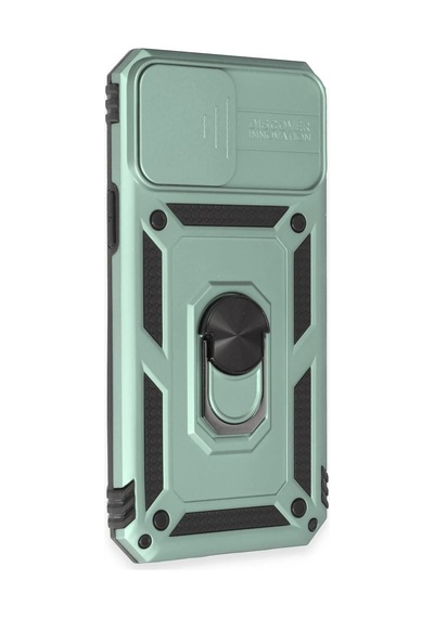 Mey İthalat Apple Uyumlu iPhone 12 Pro Max Kılıf Pars Lens Yüzüklü Silikon - Yeşil