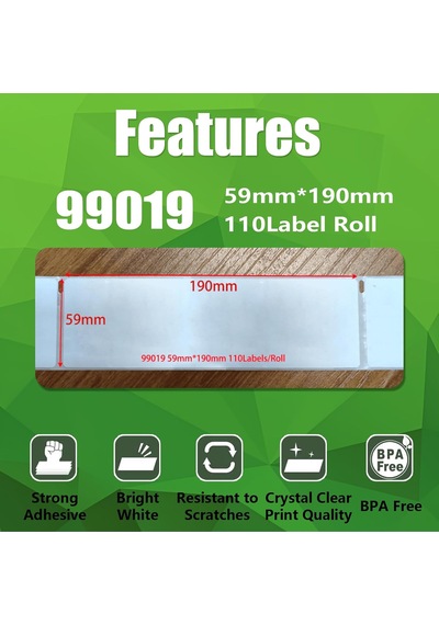 99019 Rulo Etiket, Dymo Labelwriter & Seiko Etiket Yazıcı/59 Mm X 190 Mm/110 Adet/klasör Etiketleri 3x Etikettenrolle