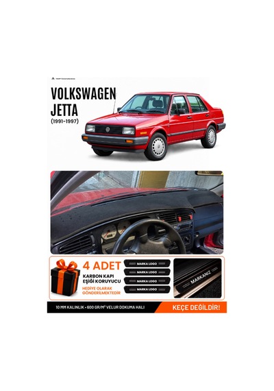 Volkswagen Jetta 1991-1997 Uyumlu Torpido Koruma, Torpido Örtüsü, Torpido Kılıfı - Siyah