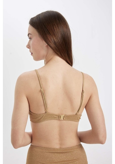 DeFacto Regular Fit Parlak Kumaş Bikini Üstü-Fall in Love C3181AX24SMYL275