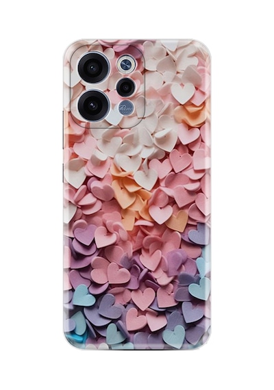 Oppo Reno 15 / 15f 5g Kılıf Boutique Baskılı Resimli Renkli Kalpler Pcode -040