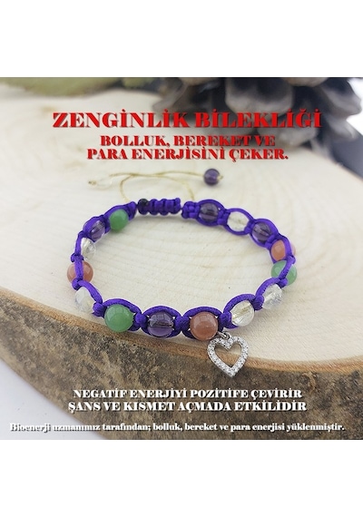 Vaoov 925 Ayar Gümüş Doğal Taşlı Zenginlik Bilekliği