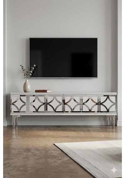 Tsa1237bs Lem Tv Sehpası Beyaz-silver 120cm Tsa1237bs Lem Tv Sehpası Beyaz-silver 120cm