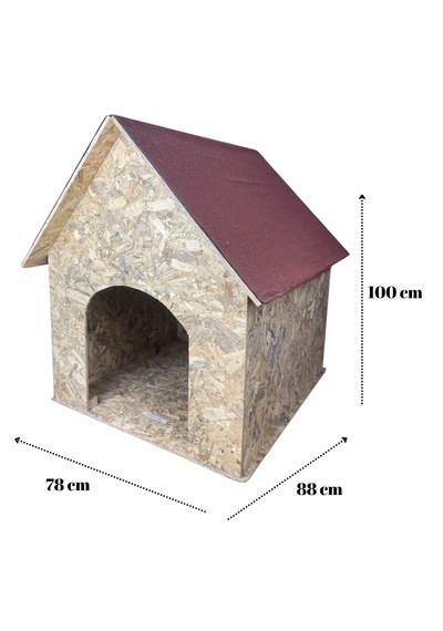 Reyo Köpek Kulübesi Büyük Boy Osb Xl Kırmızı Çatılı100x100x78 Cm