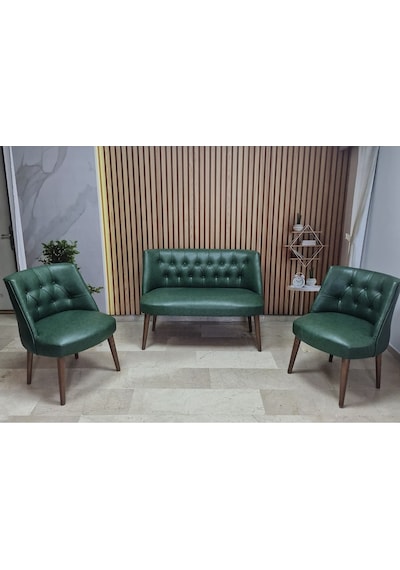 Azra Mobilya Deri Çay Seti Koltuk Takımı - Bekleme Salonu - Cafe Mobilya - Ofis Mobilya - Balkon Mobilya Yeşil Azra Mobilya Deri Çay Seti Koltuk Takımı - Bekleme Salonu - Cafe Mobilya - Ofis Mobilya - Balkon Mobilya Yeşil