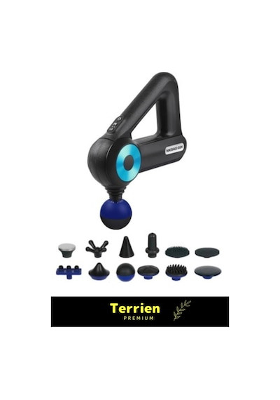 Terrien Premium Seri Darbeli Şarjlı 12 Başlıklı Etkili Sessiz Kablosuz Kullanışlı Kolay Pratik Masaj Aleti Çok Renkli