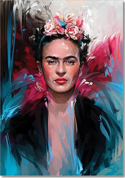 Cakasepetim Frida Kahlo Elmas Mozaik Çizim Ahşap Mdf Tablo