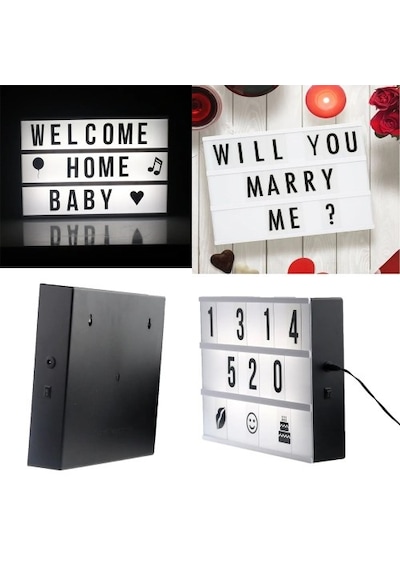 A4 Boyutunda Led Işıklı Yazı Panosu Lightbox Renkli