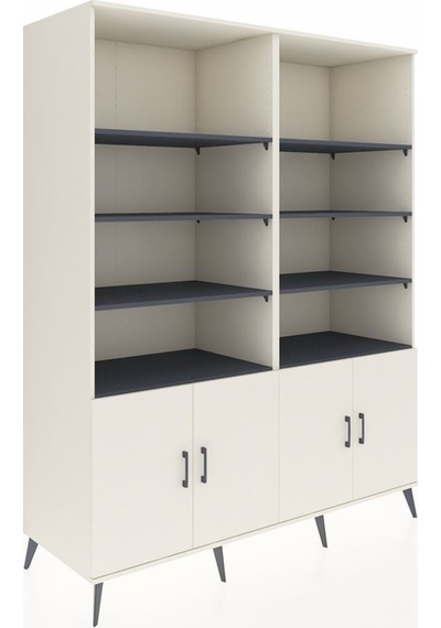 Kronos Gardrop 10 Raflı 4 Kapaklı 176x59x221 Aytaşı-aytaşı/antrasit Beyaz