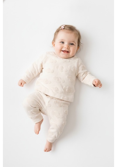 Tiffany Baby & Kids Puffy Cloudy Tasarımlı 2li Takım Ekru
