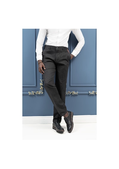 Regular Fit Pamuklu Dokulu Kışlık Gabardin Pantolon Antrasit