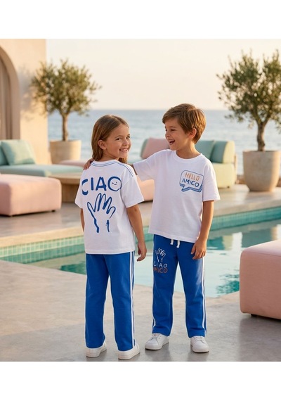 Baby Lory Kids Store Unısex Baskılı Çocuk Takım Krem