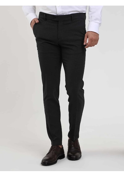 Dufy Antrasit Erkek Ekstra Slim Fit Melanj Desenli Klasik Pantolon - 103492-antrasit Antrasit