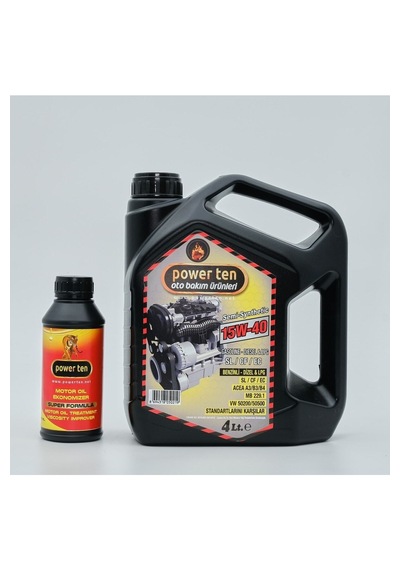 Power Ten 15w40 Motor Yağı 4 Litre + Motor Yağ Katkısı