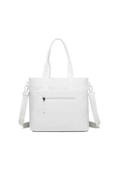 Smart Bags Mikro Poly Kumaş Büyük Boy Kadın Omuz Çantası 3345 Beyaz