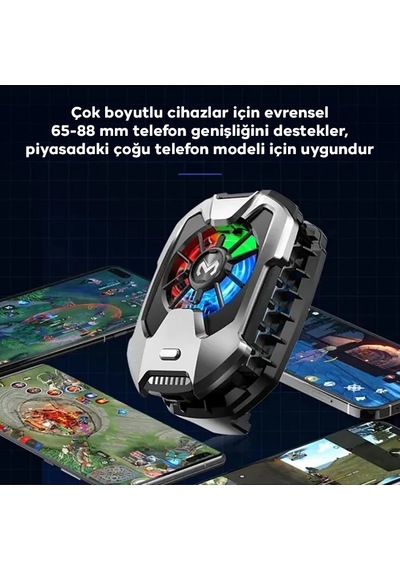 Memo Dla8 Cep Telefon Soğutma Fanı Radyatör Soğutucu Rgb Led Işıklı- 5775