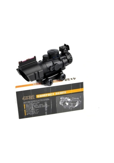 4x32 Kırmızı Işıklı Av Dürbünü 4x32 Nişangah Beyaz