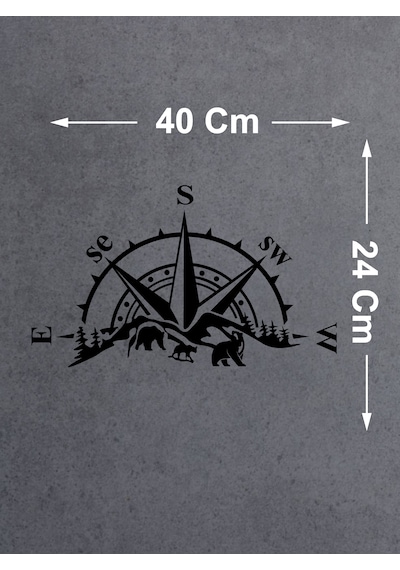Pusula Dağ Orman Sticker - Adventure 4x4 Off Road Pickup Sticker - Araba Oto Motosiklet Karavan Sticker - 02514 40x24 Cm