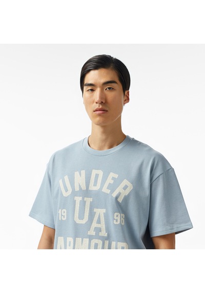Under Armour Heavyweight Varsity Oversize Erkek Mavi T-shirt 1390179 Mavi