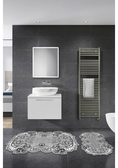 Alanur Karanfil Lazer Kesim 2 Li Banyo Takimi St210149gr gri